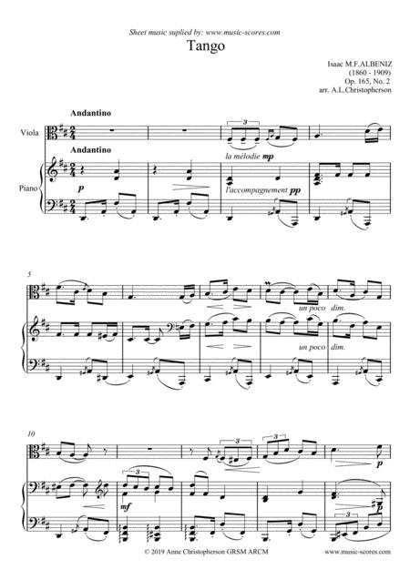 Tango Viola And Piano Sheet Music