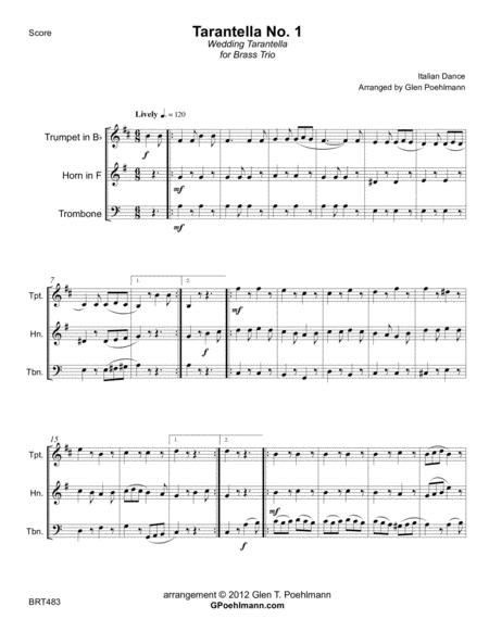 Tarantella 1 The Wedding Tarantella For Brass Trio Unaccompanied Sheet Music