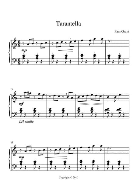 Free Sheet Music Tarantella Early Intermediate