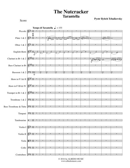 Tarantella From The Nutcracker For Full Orchestra Sheet Music