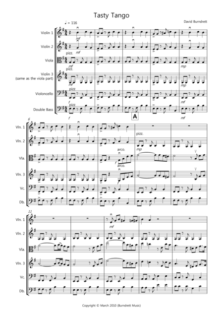 Free Sheet Music Tasty Tango For String Orchestra