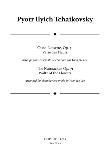 Tchaikovksy Arr Lee Casse Noisette The Nutcracker Waltz Of The Flowers For Chamber Ensemble Full Score Sheet Music