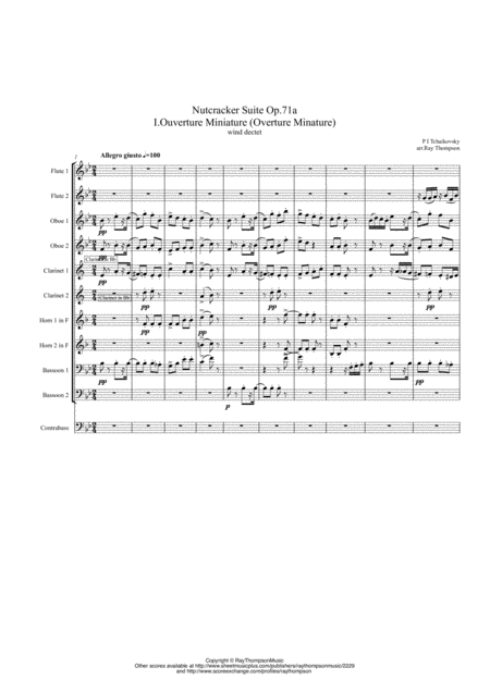 Free Sheet Music Tchaikovsky Casse Noisette Nutcracker Suite Complete Op 71a Symphonic Wind