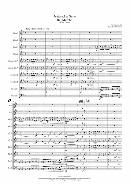 Free Sheet Music Tchaikovsky Casse Noisette Nutcracker Suite Mvt Iia Marche March Wind Dectet