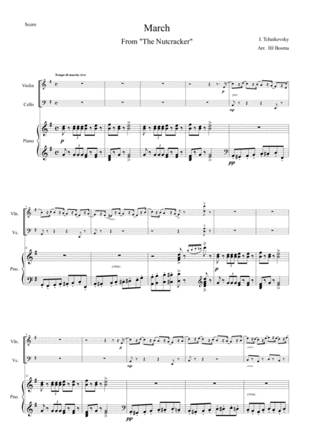 Free Sheet Music Tchaikovsky Four Movements From The Nutcracker For Pianotrio