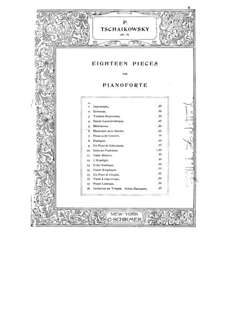 Free Sheet Music Tchaikovsky Op 72 No 5 In D Major Andante Mosso Mditation