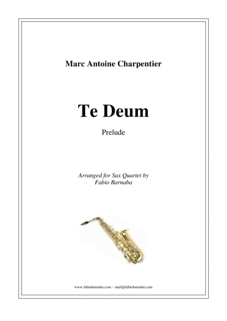 Te Deum Prelude For Sax Quartet Sheet Music