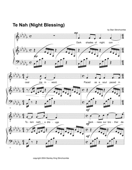 Free Sheet Music Te Nah Night Blessing Op 4