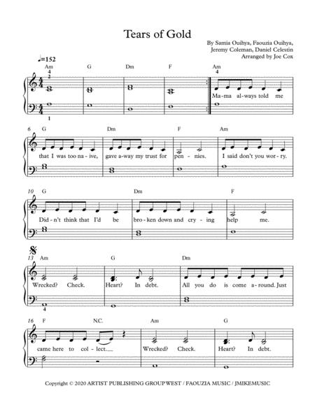 Tears Of Gold For Beginners Sheet Music