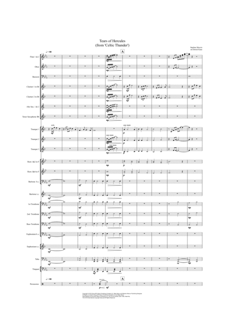 Tears Of Hercules From Celtic Thunder Arranged For Wind Band By Derick Kane Sheet Music