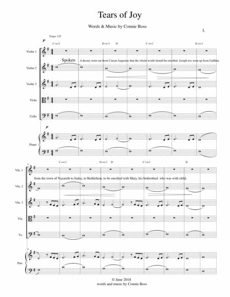 Tears Of Joy Christmas Song Strings And Piano Sheet Music