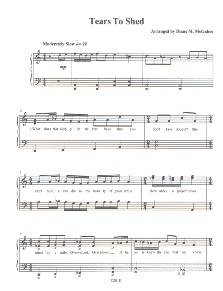 Free Sheet Music Tears To Shed
