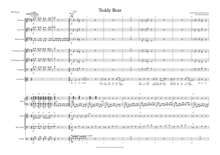 Free Sheet Music Teddy Bear Small Band 4 6 Horns Vocal Key Of C