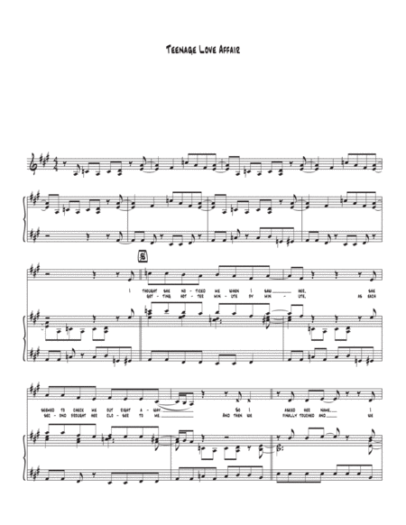 Free Sheet Music Teenage Love Affair