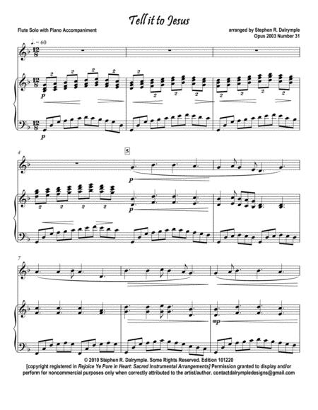 Tell It To Jesus Hymn Arrangement For Flute And Piano By Stephen R Dalrymple Sheet Music