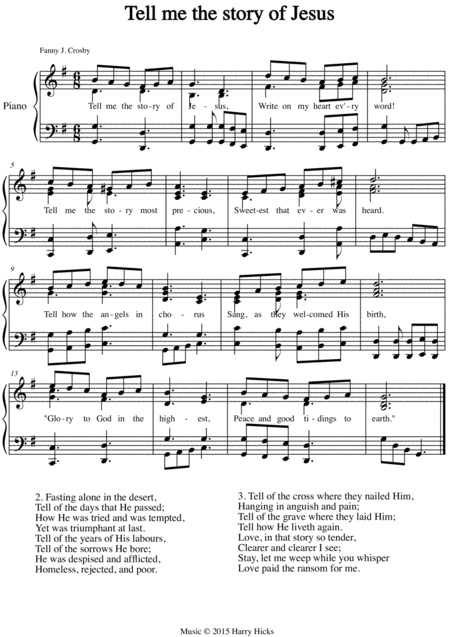 Tell Me The Stories Of Jesus A New Tune To A Wonderful Fanny Crosby Hymn Sheet Music