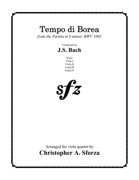 Free Sheet Music Tempo Di Borea For Viola Quartet