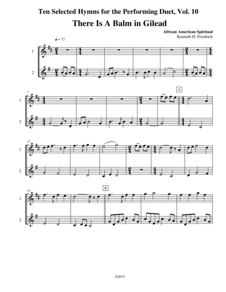 Free Sheet Music Ten Selected Hymns For The Performing Duet Vol 10 Alto And Tenor Saxophone