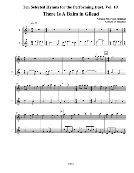 Free Sheet Music Ten Selected Hymns For The Performing Duet Vol 10 Flute And Horn