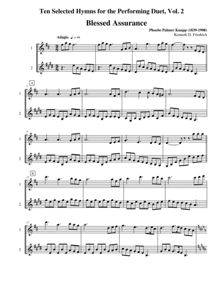 Ten Selected Hymns For The Performing Duet Vol 2 Flute And Clarinet Bass Clarinet Sheet Music