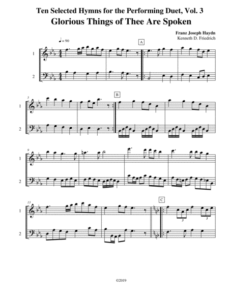 Free Sheet Music Ten Selected Hymns For The Performing Duet Vol 3 Violin And Cello