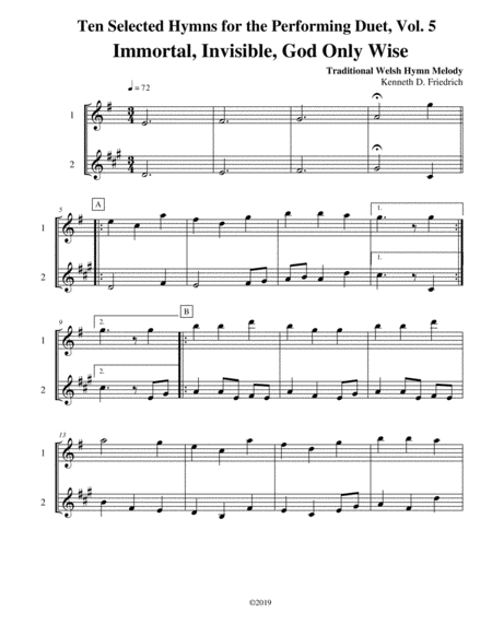 Free Sheet Music Ten Selected Hymns For The Performing Duet Vol 5 Flute And Trumpet