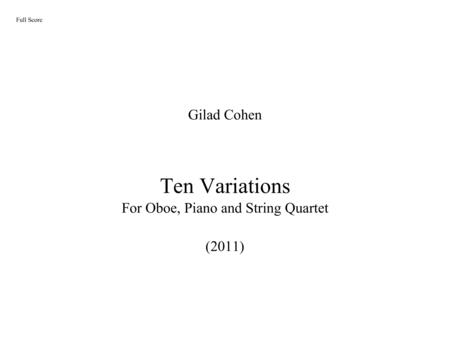 Free Sheet Music Ten Variations