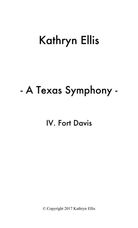 Texas Symphony Movement Iv West Texas Fort Davis Sheet Music