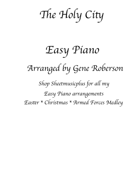 Th Holy City Easy Piano Version Sheet Music