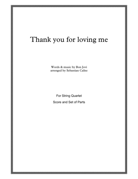 Free Sheet Music Thank You For Loving Me