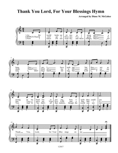 Thank You Lord For Your Blessings Advanced Piano Sheet Music