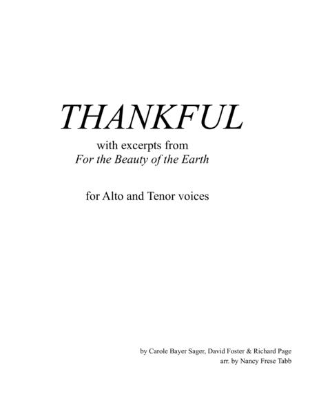 Thankful Alto Tenor Duet Sheet Music