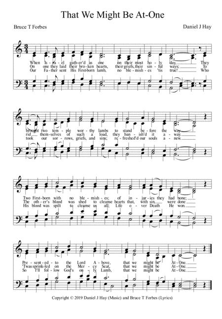 Free Sheet Music That We Might Be At One Satb