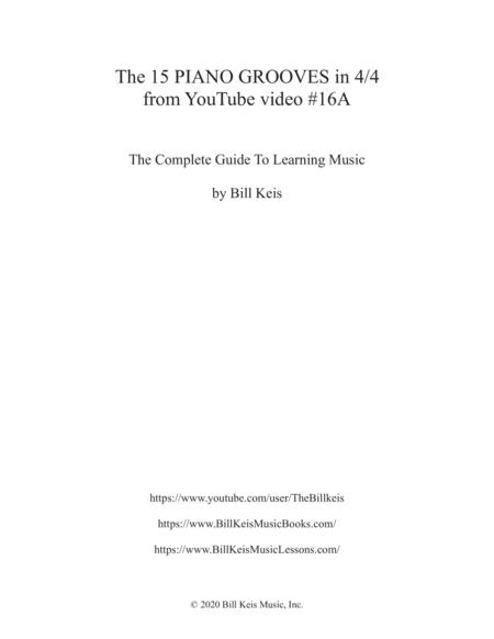 Free Sheet Music The 15 Piano Grooves In 4 4 From Youtube Video 16a