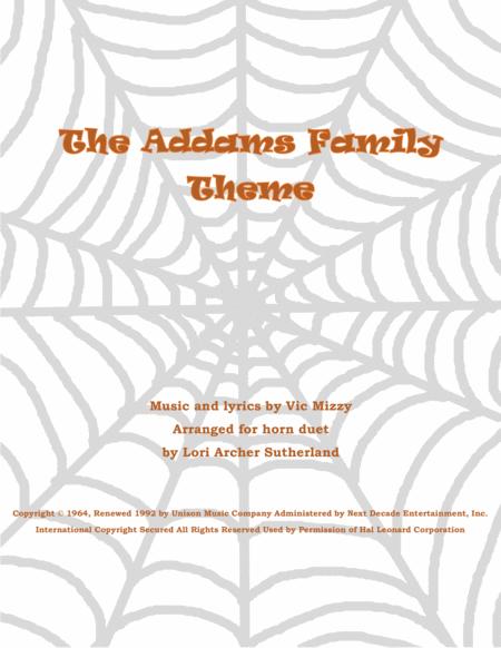 The Addams Family Theme For Easy Horn Duet Sheet Music