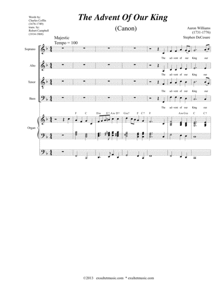 The Advent Of Our King Sheet Music