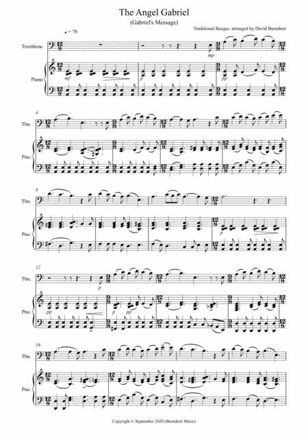 The Angel Gabriel For Trombone And Piano Sheet Music