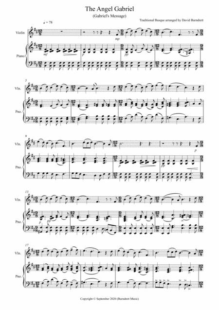 The Angel Gabriel For Violin And Piano Sheet Music