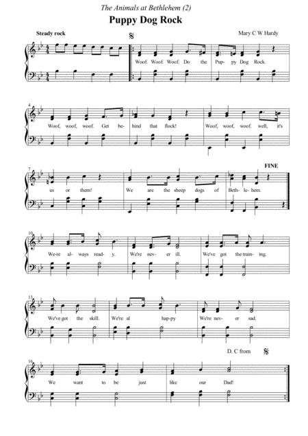 Free Sheet Music The Animals At Bethlehem 2 Puppy Dog Rock