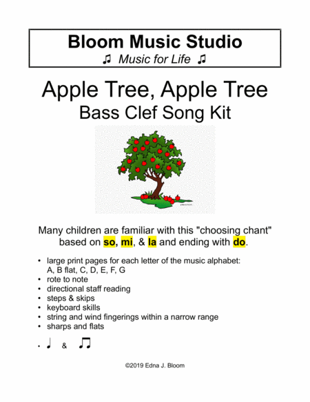 The Apple Tree Song Bass Clef Kit Sheet Music