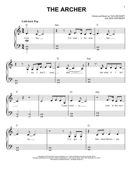 Free Sheet Music The Archer