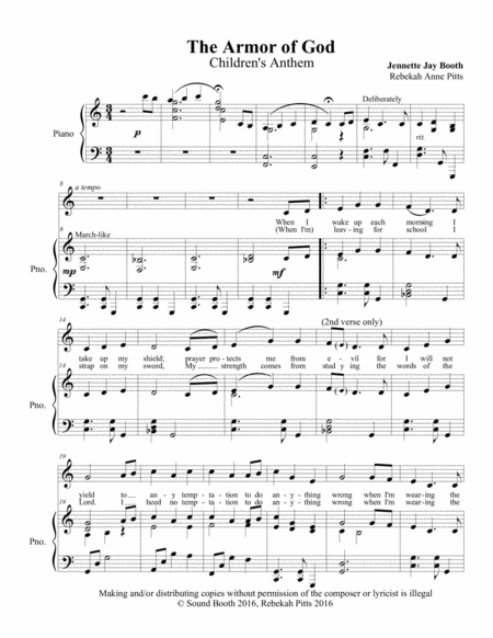 Free Sheet Music The Armor Of God