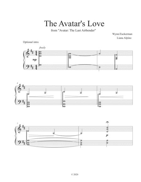 Free Sheet Music The Avatar Love From Avatar The Last Airbender