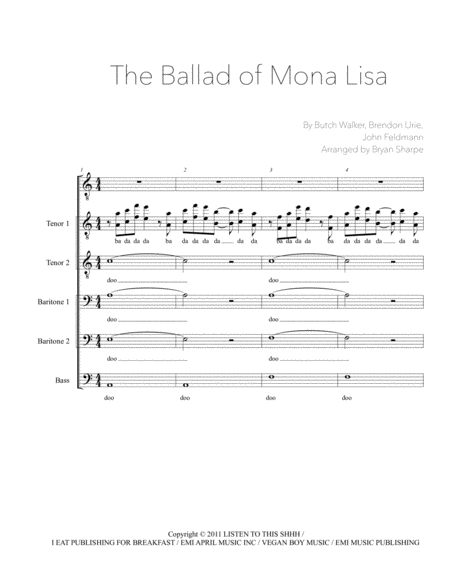 The Ballad Of Mona Lisa Sheet Music