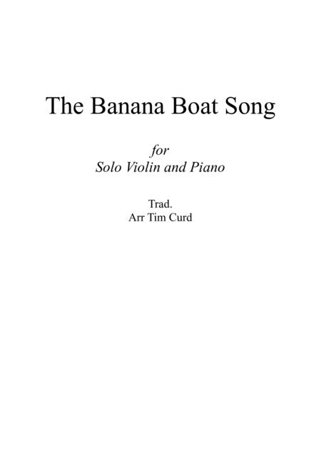 The Banana Boat Song For Solo Violin And Piano Sheet Music