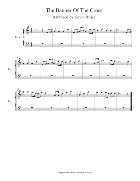 Free Sheet Music The Banner Of The Cross Easy Key Of C Piano