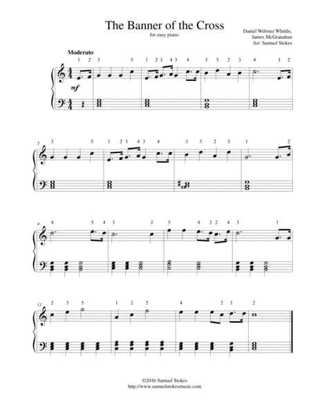 Free Sheet Music The Banner Of The Cross For Easy Piano