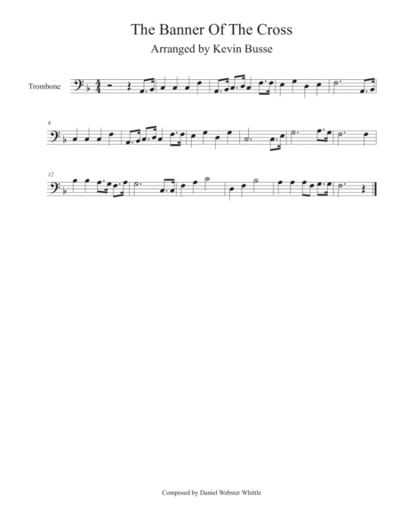 Free Sheet Music The Banner Of The Cross Trombone