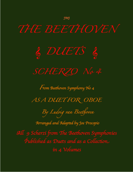 The Beethoven Duets For Oboe Scherzo No 4 Sheet Music