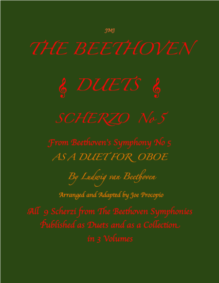 The Beethoven Duets For Oboe Scherzo No 5 Sheet Music